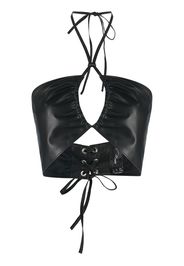 Manokhi Alba leather bustier top - Nero