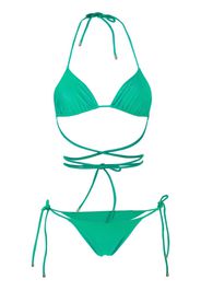 Manokhi wraparound tied bikini set - Verde