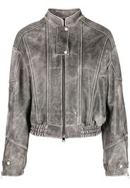 Manokhi distressed-effect leather jacket - Nero