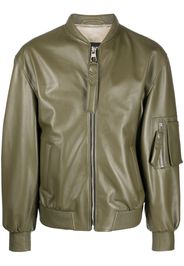 Manokhi Savona leather bomber jacket - Verde