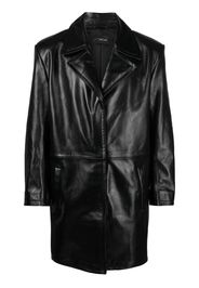 Manokhi single-breasted leather coat - Nero