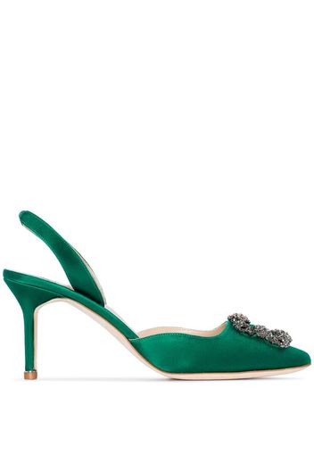 Green Hangisi 70 satin slingbacks