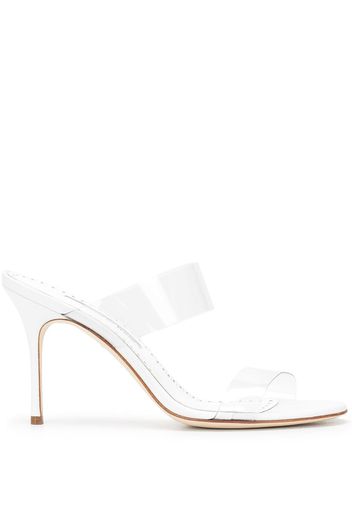 Manolo Blahnik Sandali con fascette trasparenti - Bianco