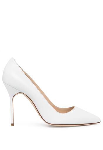 Manolo Blahnik Pumps Romy a punta 70mm - Bianco