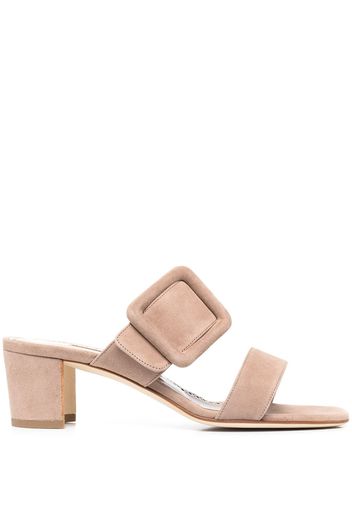 Manolo Blahnik large-buckle sandals - Toni neutri