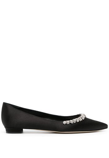 Manolo Blahnik Olarana satin ballerina shoes - Nero