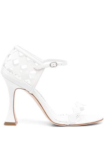 Manolo Blahnik 100mm sculped heels sandals - Bianco