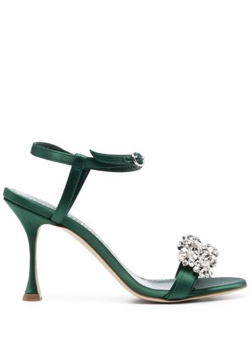 Manolo Blahnik crystal-embellished sandals - Verde