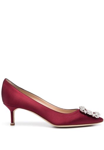 Manolo Blahnik Hangisi crystal-buckle pumps - Rosso