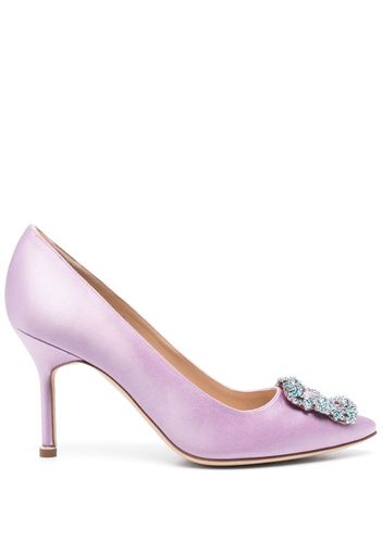 Manolo Blahnik Hangisi 80mm satin pumps - Viola