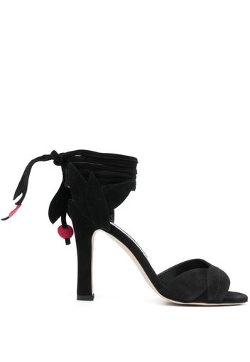 Manolo Blahnik Ossie 100mm open-toe suede sandals - Nero