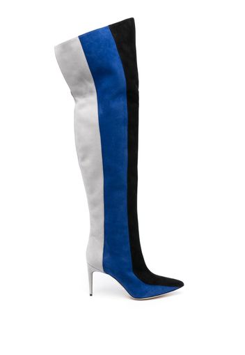 Manolo Blahnik Chicuyuhi 85mm suede thigh-boots - Blu