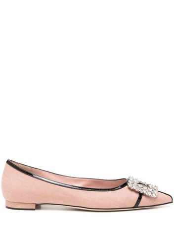 Manolo Blahnik Tuberian flat leather pumps - Rosa