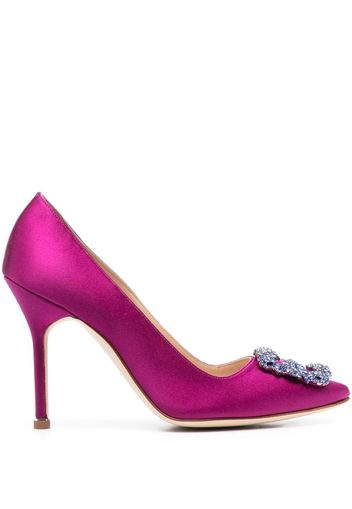 Manolo Blahnik Hangisi 105mm crystal-embellished pumps - Rosa