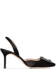 Manolo Blahnik Hangisi 70mm satin slingback pumps - Nero