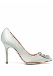 Manolo Blahnik Hangisi décolleté embellished pumps - Verde