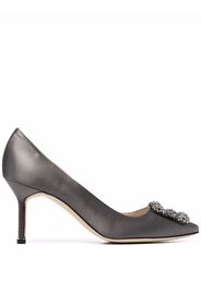 Manolo Blahnik 80mm Hangisi jewelled pumps - Grigio