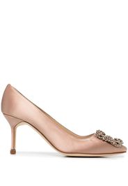 Manolo Blahnik Pumps Hangisi con decorazione - Marrone