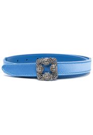 Manolo Blahnik Hangisi 20mm crystal-embellished belt - Blu