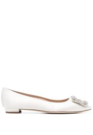 Manolo Blahnik Hangisi crystal embellished ballerinas - Toni neutri