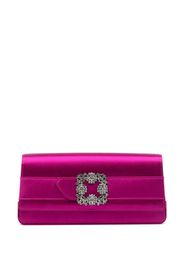 Manolo Blahnik Gothisi crystal-embellished clutch bag - Rosa