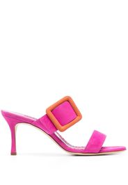 Manolo Blahnik Gable 70mm buckled suede mules - Rosa