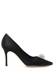 Manolo Blahnik Hangisi 90mm appliqué satin pumps - Nero