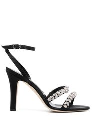 Manolo Blahnik 105mm crystal-embellished leather sandals - Nero