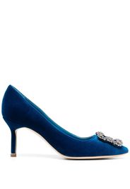 Manolo Blahnik Pumps Hangisi 70mm con cristalli - Blu