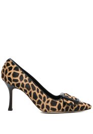 Manolo Blahnik Maysalepump 90mm leopard-print pumps - Nero