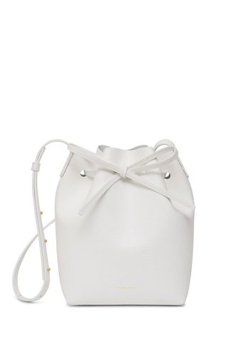 Mansur Gavriel Borsa a secchiello con effetto pelle di serpente - Bianco