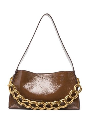 Manu Atelier creased-detail leather shoulder bag - Marrone