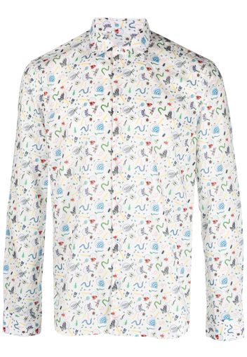 Manuel Ritz graphic-print cotton shirt - Bianco