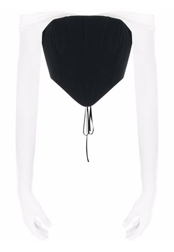 MANURI Gigi lace-up corset top - Nero