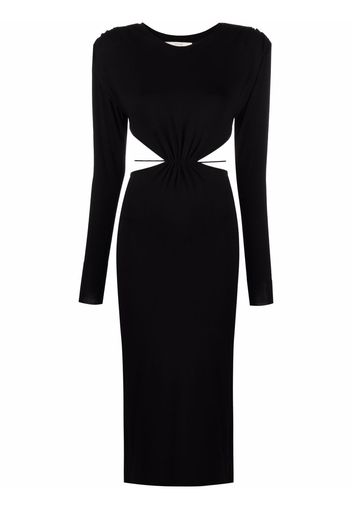 MANURI longsleeved cut-out midi dress - Nero