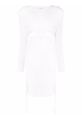 MANURI Patricia ruched-detail mini dress - Bianco
