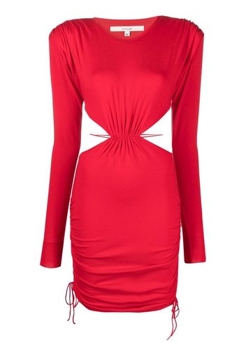 MANURI Patricia ruched-detail mini dress - Rosso