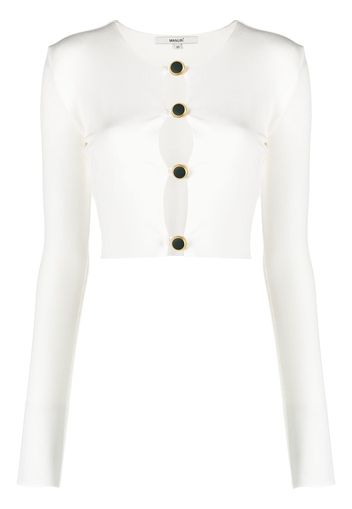 MANURI buttoned-up cropped top - Bianco