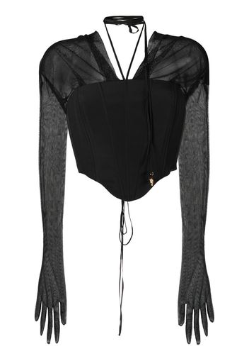 MANURI cropped corset blouse - Nero
