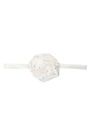 MANURI floral embellished choker necklace - Bianco