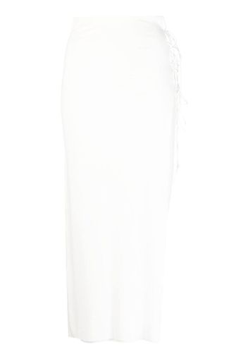 MANURI slit lace-up skirt - Bianco