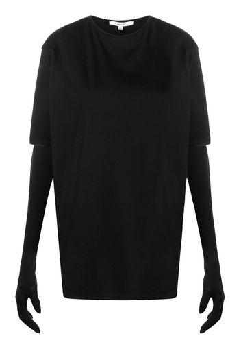 MANURI T-shirt con maniche a guanto - Nero