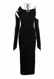 MANURI cut-out strap-detail fitted long dress - Nero