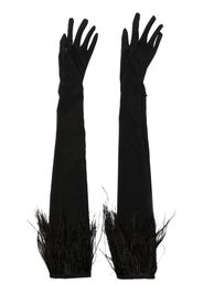 MANURI Erika 2.3 feather-detail gloves - Nero
