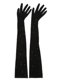 MANURI Erika rhinestone-embellished gloves - Nero