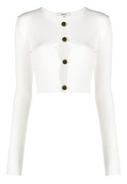 MANURI buttoned-up cropped top - Bianco