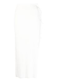 MANURI slit lace-up skirt - Bianco