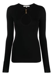 MANURI T-shirt a maniche lunghe con cut-out - Nero