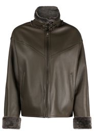 Manzoni 24 shearling-trim leather jacket - Marrone