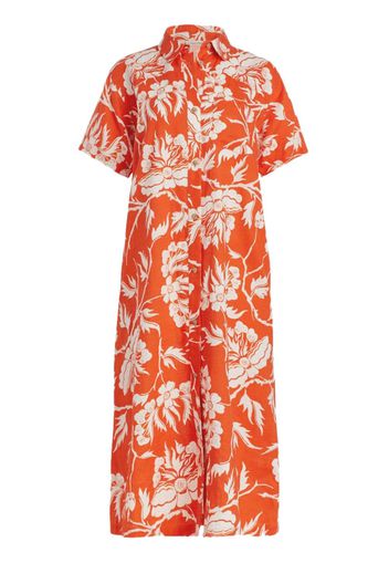 Mara Hoffman Abbi Fiore-print midi dress - Arancione